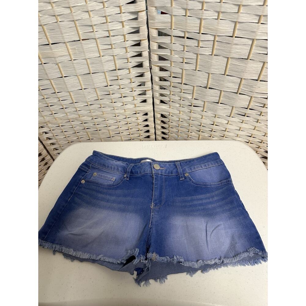 NO BOUNDARIES Denim Jean Shorts Juniors Size 15 Blue Rinse Denim Low Rise‎